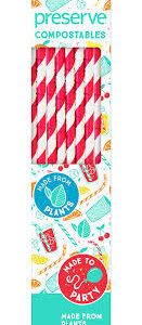Preserve Compostable Drinking Straws - Red