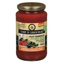 Terre Di Sangiorgio Organic Tomato Sauce Puttanesca With Olives And Capers