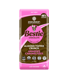 Zazubean Organic Bestie Almond Toffee Crunch Chocolate Bar
