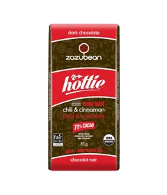 Zazubean Chocolate Hottie Chili & Cinnamon Chocolate Bar